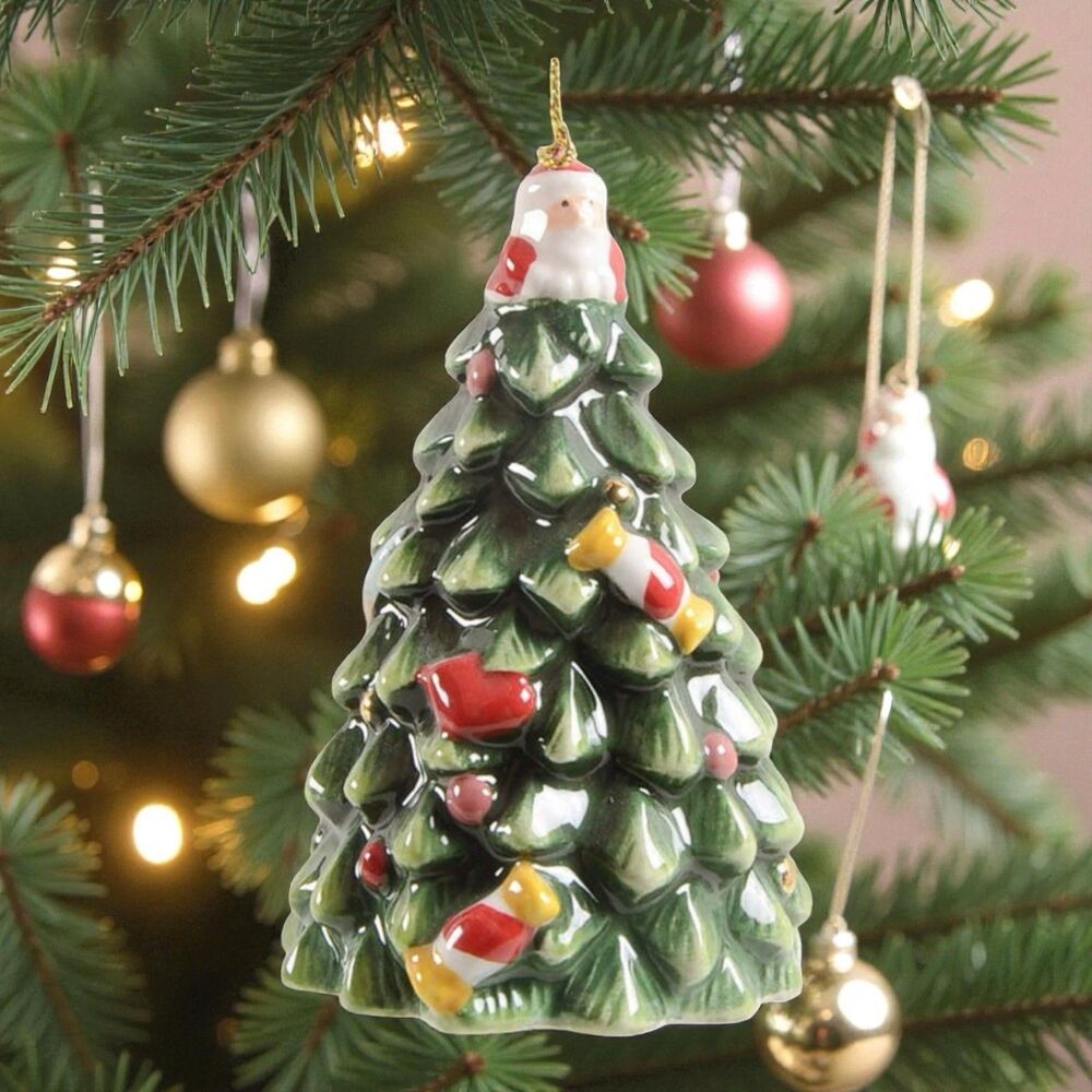 Spode Original Christmas Tree Figural Ceramic Ornament / Bell